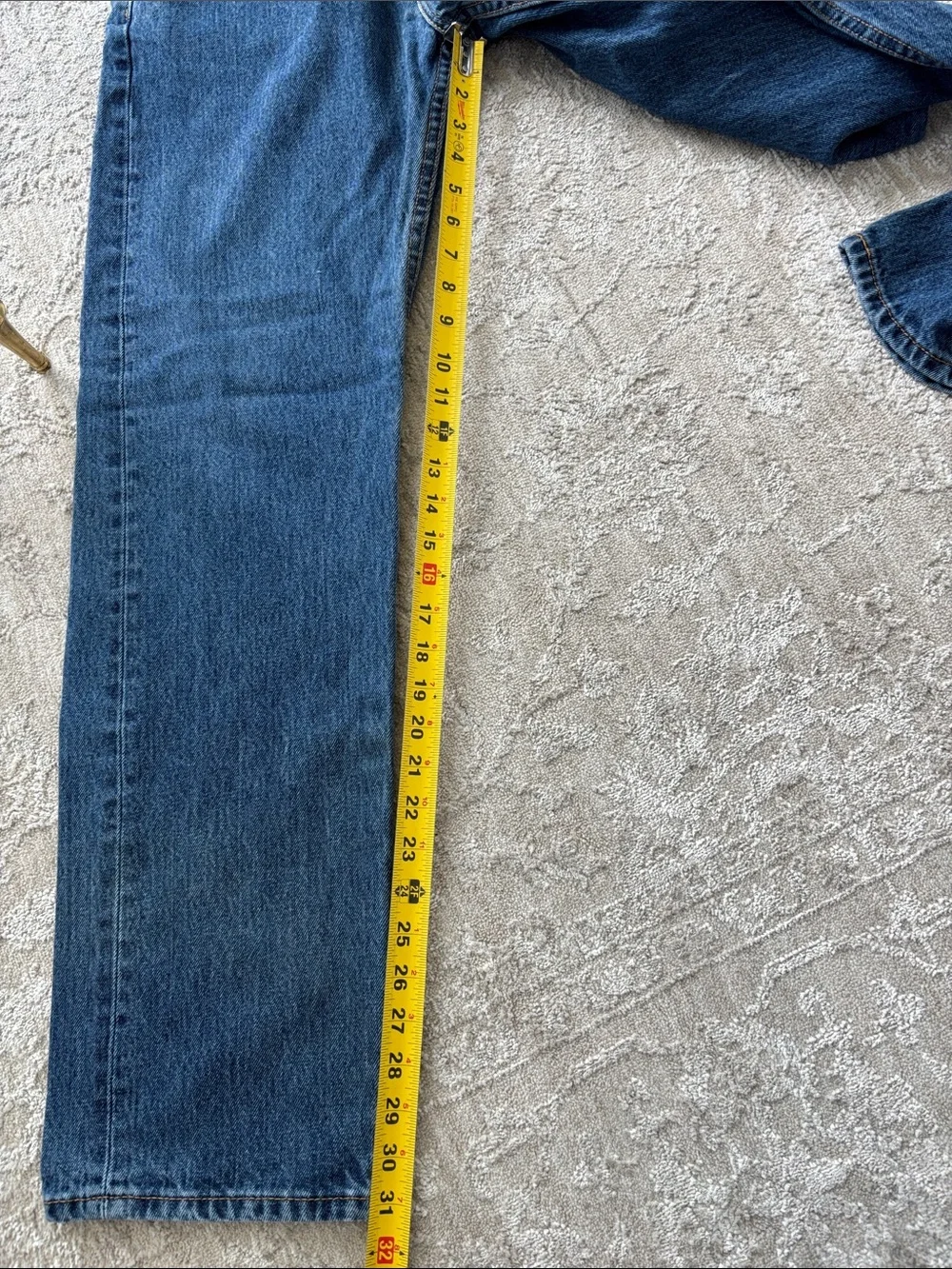 Levi's Men's 505 Blue Straight-Leg Denim Jeans Size 36x32
